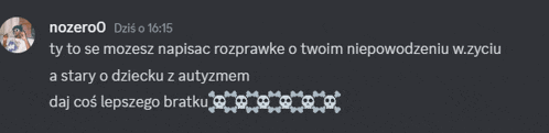 a screenshot of a text message from nozero0 dated 15:15