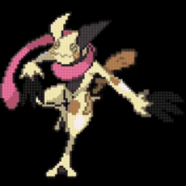 a pixel art of a pokemon wearing sunglasses and scarf .