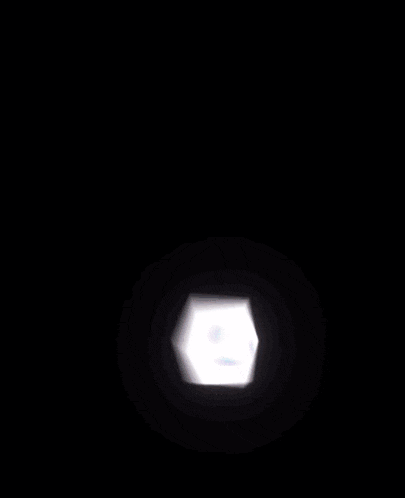 a white square is glowing in the dark with a black background