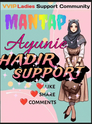 a poster for a vip ladies support community with a woman wearing a hijab