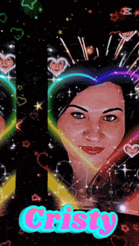 a portrait of a woman with the name cristy on it