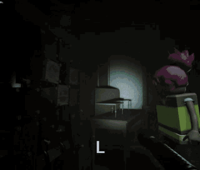 a video game character with the letter l on the bottom left
