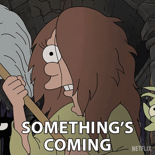 a cartoon character says something 's coming in a netflix ad