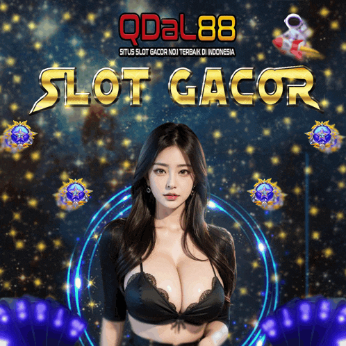 a poster for slot gacor shows a woman in a black top