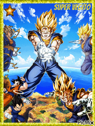 a picture of super vegito from dragon ball z with a star in the corner