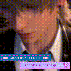 a pixelated image of a man in a suit and tie says sweet like cinnamon i can be ur dream girl