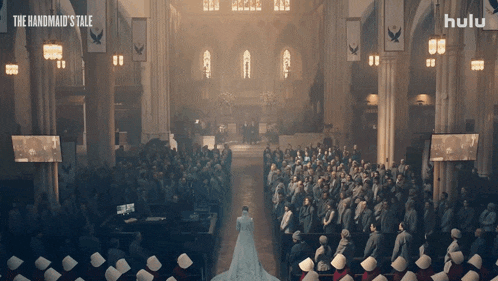 a scene from the handmaid 's tale is shown in a church