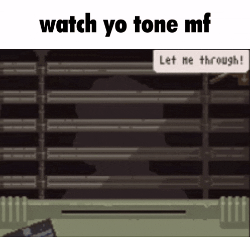 a screenshot of a video game that says watch yo tone mf .