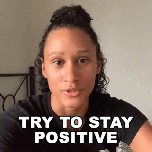 Try To Stay Positive Lynn Williams GIF - Try To Stay Positive Lynn Williams Cameo GIFs