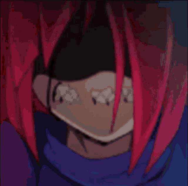 a close up of a person 's face with red hair