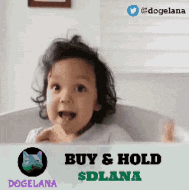 a picture of a baby with the words buy and hold sdlana on the bottom