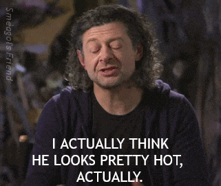 a man with curly hair says " i actually think he looks pretty hot "