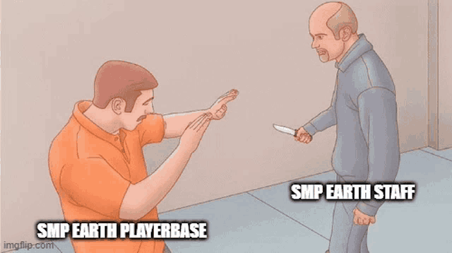 a cartoon of a man holding a knife while another man tries to stop him .