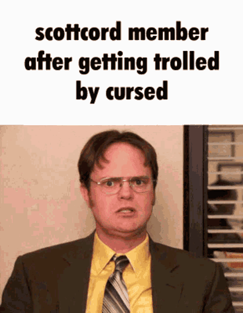 scottcord member after getting trolled by cursed with a picture of a man in a suit and tie