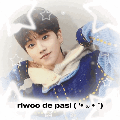 a picture of a boy with the words riwoo de pasi written below it