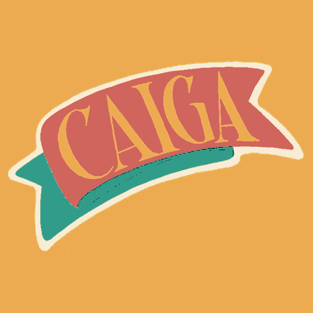 a sticker with the word caiga on it