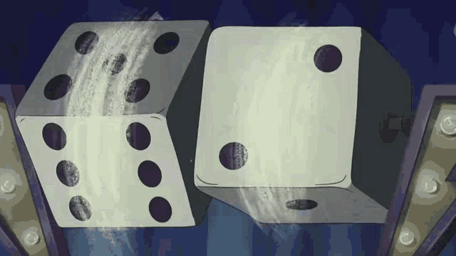 a pair of dice with the numbers 6 and 3 on them