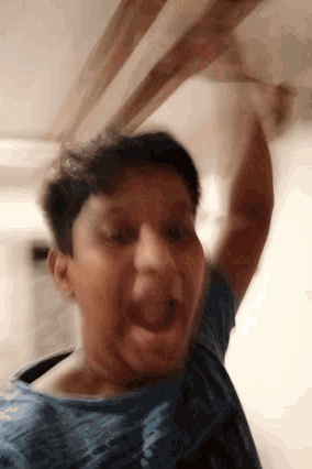 a blurry picture of a person making a face