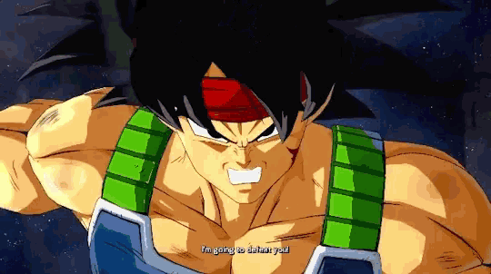 a cartoon character with the words i 'm going to defeat you on his chest