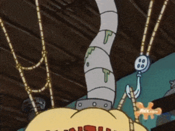 a cartoon character from nickelodeon is tied up with ropes