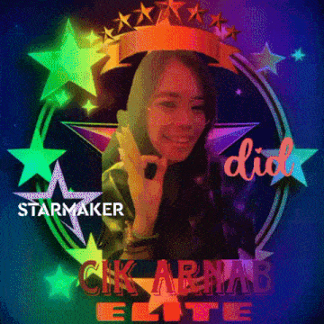 a picture of a woman with the words starmaker and cik arnab elite