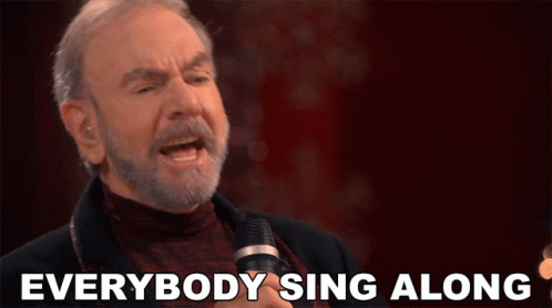 Everybody Sing Along Neil Diamond GIF - Everybody Sing Along Neil Diamond Christmas Medley Song GIFs