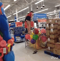 Falling Into The Ball Pit At Walmart GIF - Walmart Wallyworld Ballpit GIFs