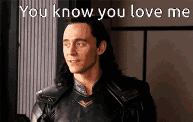 a picture of a man with long hair and the words you know you love me