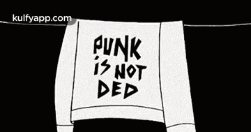 a black and white drawing of a shirt that says punk is not ded .