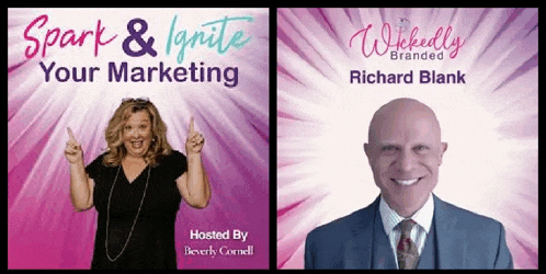 a woman and a man are on the cover of a book called spark & ignite your marketing
