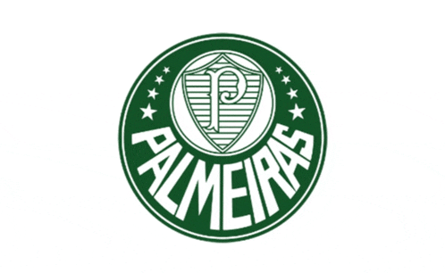 a green and white checkered flag with a palmeiras logo in the center
