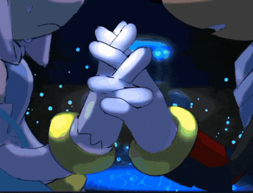 a cartoon drawing of a person holding hands