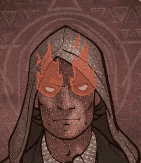 a drawing of a man with flames coming out of his eyes and the words you should kill yourself