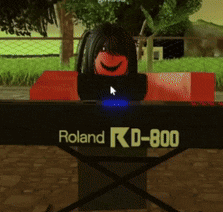a roland kd-800 keyboard with a girl on it