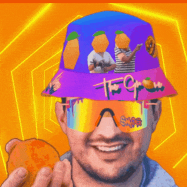 a man wearing a hat that says " the open "