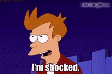 fry from futurama is shocked with his mouth open