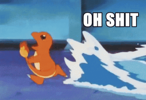 a picture of a cartoon character with the words oh shit above it