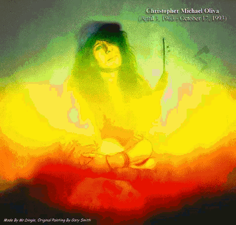 a painting of a woman with the name christopher michael oliva