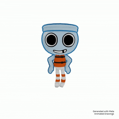 a drawing of a cartoon character is generated with meta animated drawings software