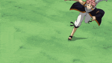 a cartoon character is flying through the air with a sword in his hand