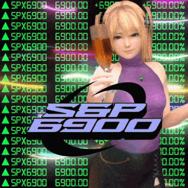 a girl in a purple top is holding a glass of wine in front of a screen that says sep 6900