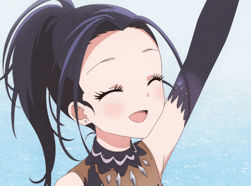 a close up of a girl 's face with her eyes closed and a ponytail