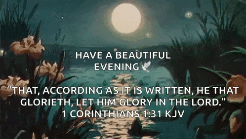 have a beautiful evening that , according as it is written , he that glorieth , let him glory in the lord