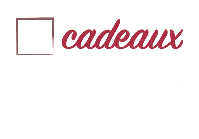 a check mark next to the word cadeaux
