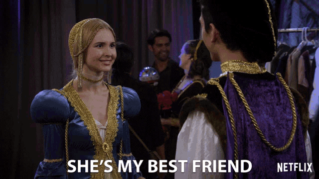 a netflix ad shows a man and a woman in costumes