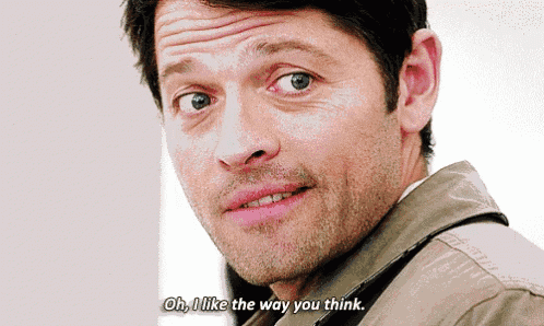 a close up of a man with the words oh i like the way you think