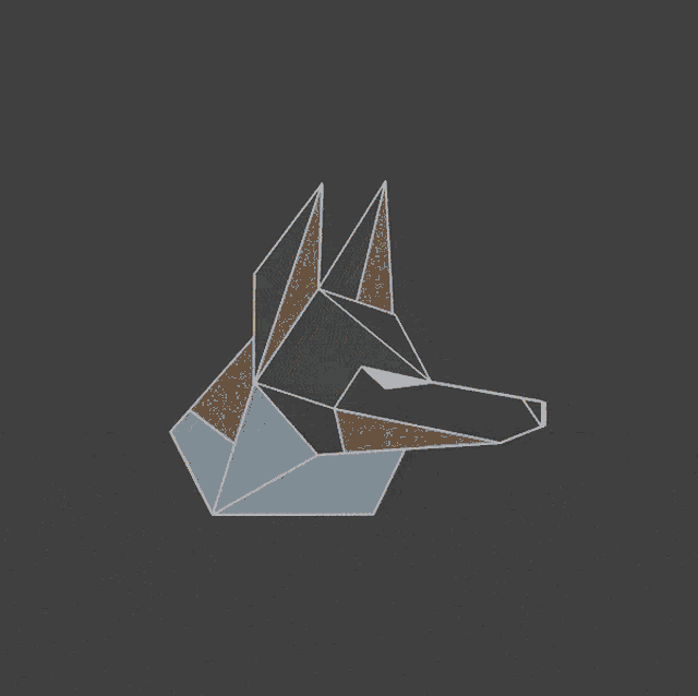 a purple background with a drawing of a wolf 's head on it