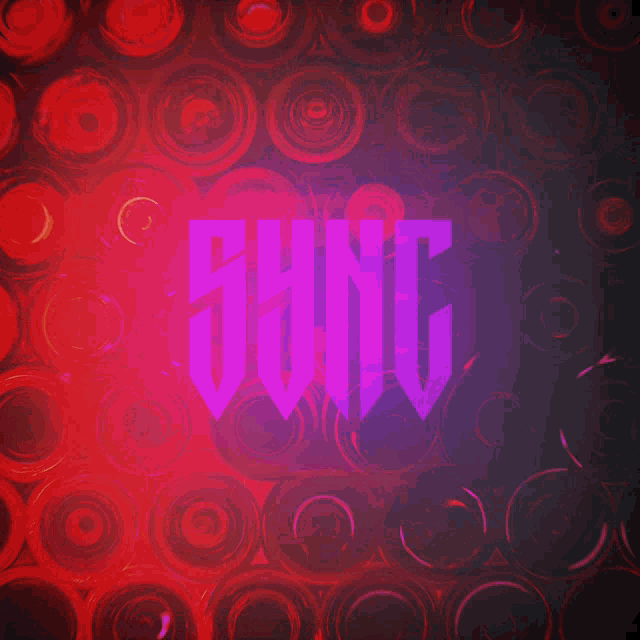 the word shine is on a red background with circles