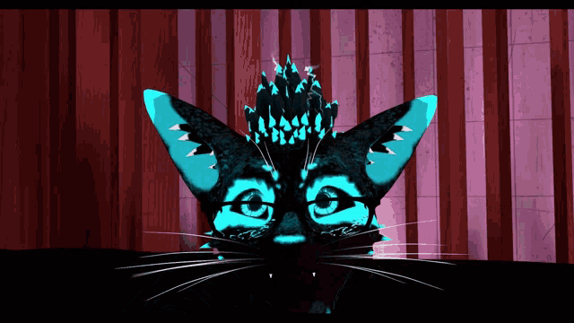 a cat with a crown on it 's head