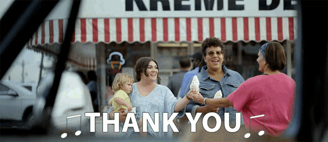 a sign that says thank you on it